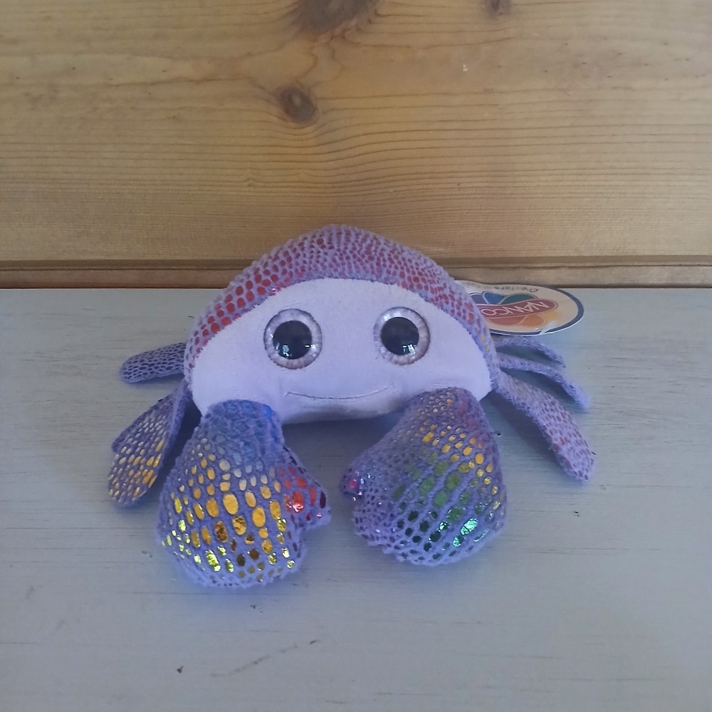 Nanco Plush‎ Toy Crab Purple Multicolor Sparkly Stuffed Animal Soft Plush 6" D32